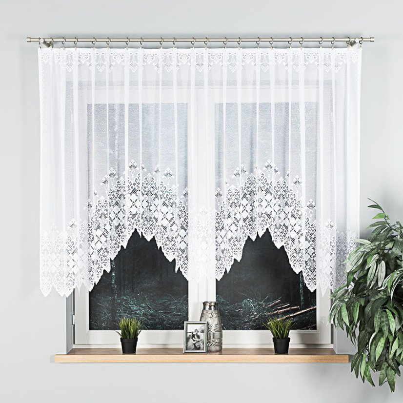 Kusová záclona  Nadia - Vrchní okraj: Bez řasící pásky, Vyber rozměr záclony  ↕VxŠ ↔ (cm): 130x300