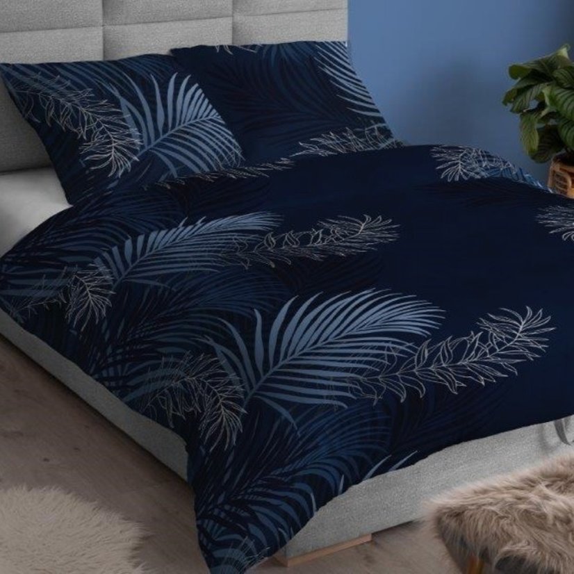 Povlečení bavlněný satén Samira - modré - Rozměr povlečení: 140x200+70x90