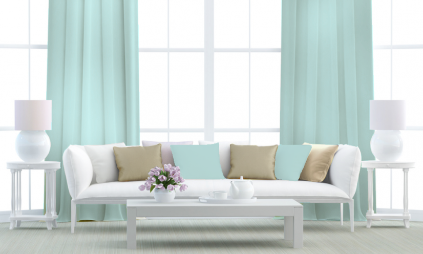 Dekorační látka Blackout sv. tyrkysová - Šírka materiálu ↔ (cm): 150, Vyber šitie: bez obšití