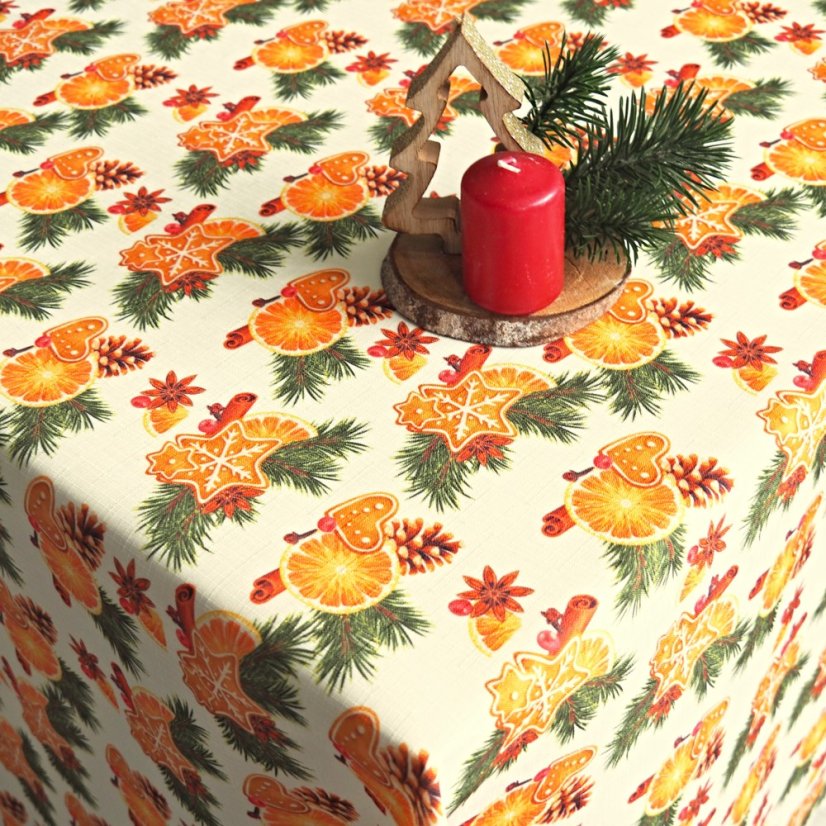 Vánoční ubrusy Perníčky – smetanové - Vyber rozměr: 30x30