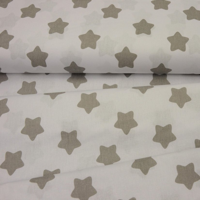 Hladká bavlna - šedá hviezdička - Šírka materiálu ↔ (cm): 160
