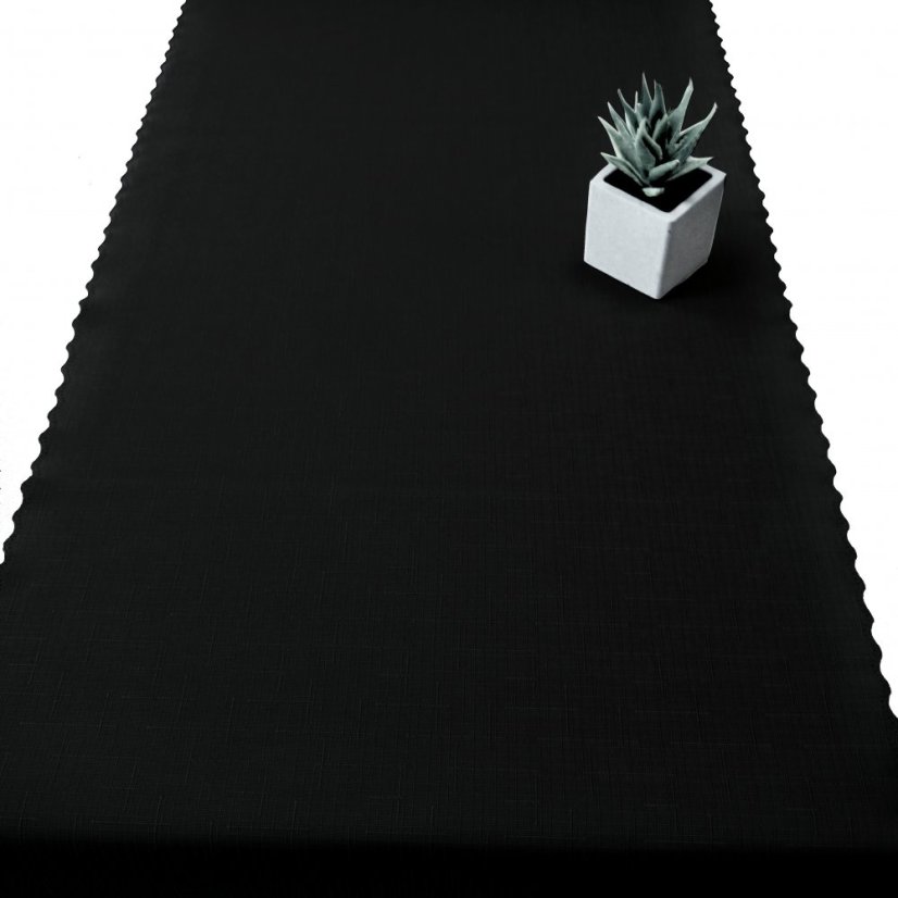 Teflonová šála v metráži - 3963 - černá - Šíře materiálu ↔ (cm): 38, Vyber okraje: pouze střih