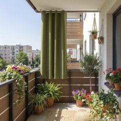 Venkovní závěs  s kroužky Gardenia - olivový