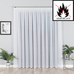 Hladký bílý voál s olůvkem 330 cm - nehořlavý