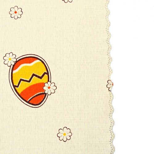 Velikonoční šála - vejce oranžové - Šíře materiálu (cm): 38, Vyberte okraje: pouze střih