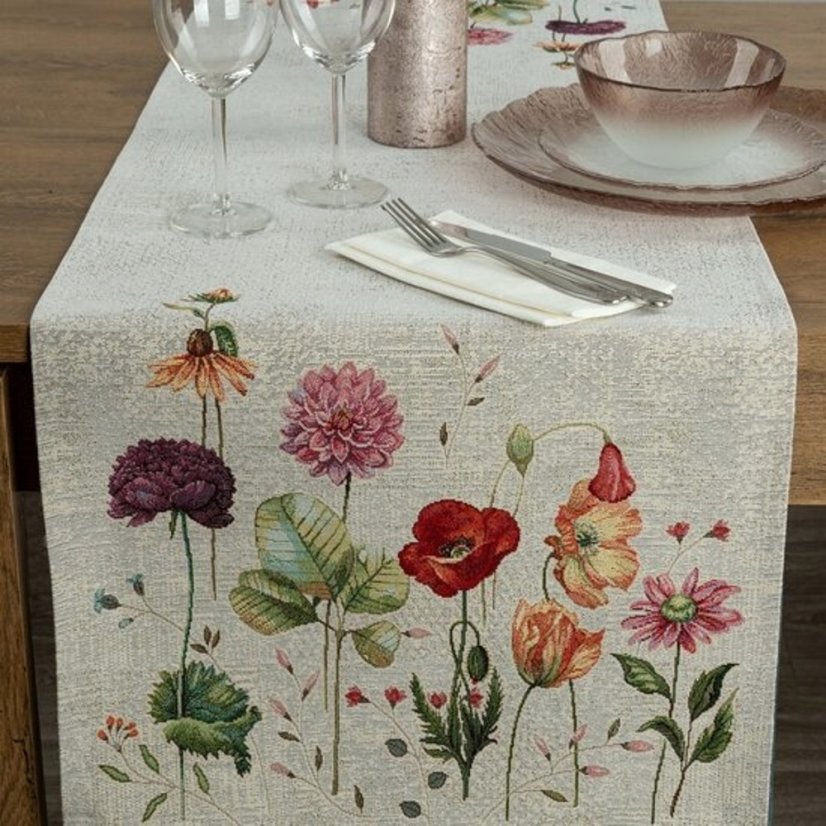 Gobelínové ubrusy Luční květy - Vyber rozměr: 45x140
