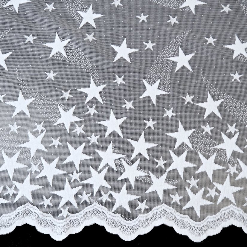 Záclona Vánoční kometa - Vyber výšku ↕ (cm): 160, Vyber šití: bez obšití