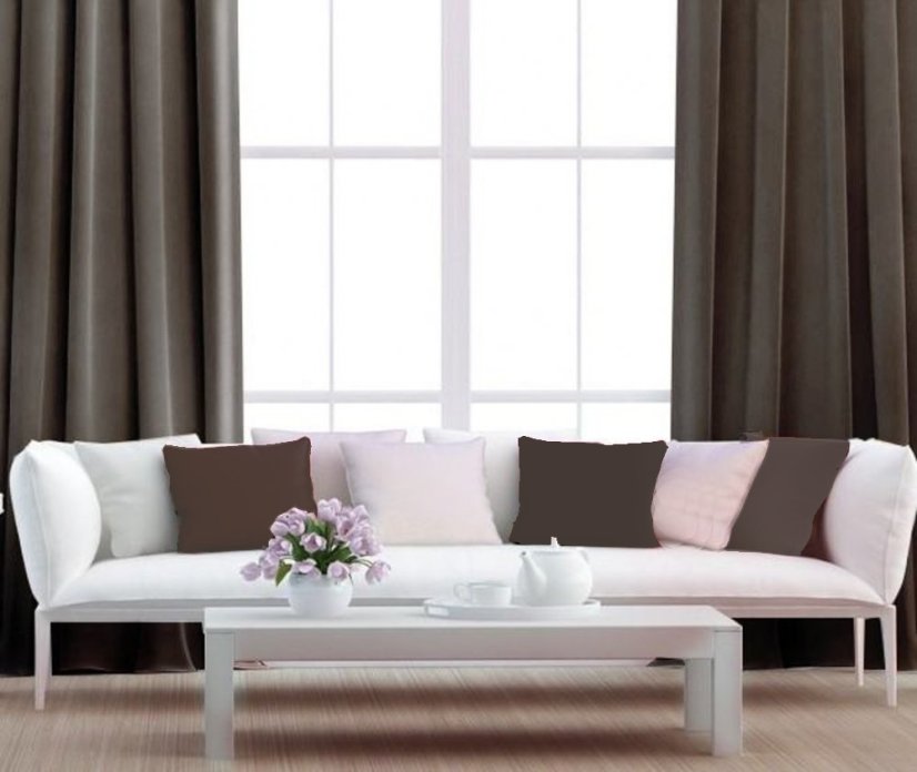 Dekorační látka Blackout tmavě hnědá - Šíře materiálu ↔ (cm): 150, Vyber šití: bez obšití