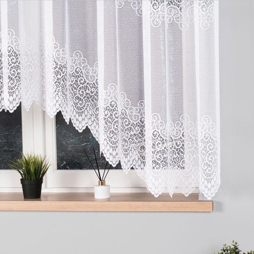 Oblouková záclona Julie - Vrchný okraj: Bez riasiacej pásky, Vyber rozmer záclony ↕VxŠ ↔ (cm): 120x250