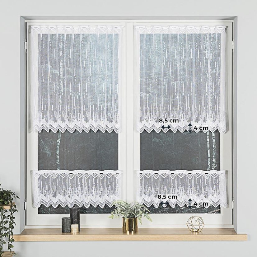 Záclona Amara - Vyber výšku ↕ (cm): 30, Vyber šití: bez obšití