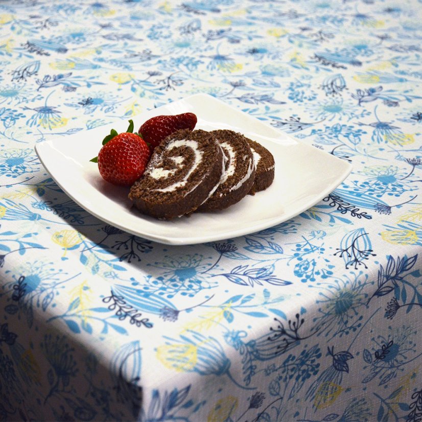 Teflonový ubrus tisk Viva modrá - Vyber rozměr: 50x100