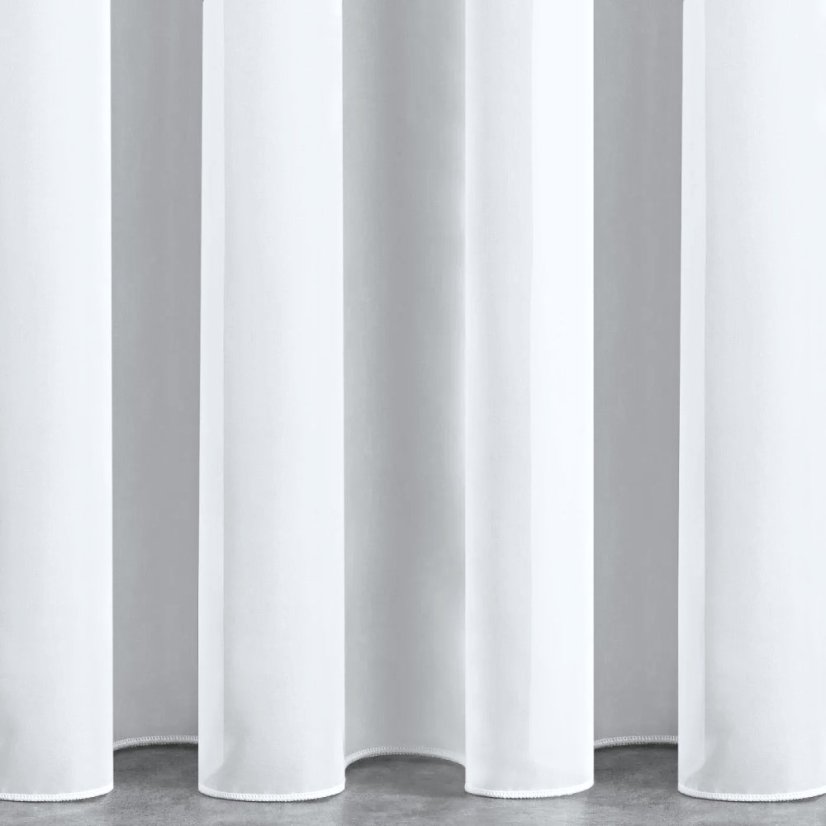 Bílý voál LUX s olůvkem - Vyber výšku ↕ (cm): 160, Vyber šití: bez obšití