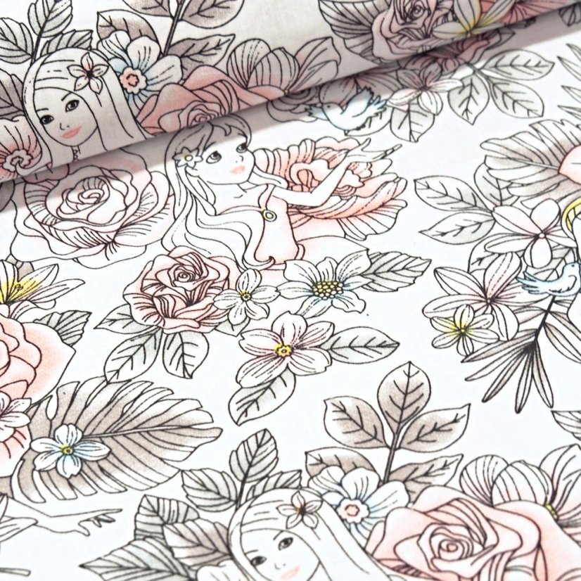 Hladká bavlna - Princezné - Šírka materiálu ↔ (cm): 160