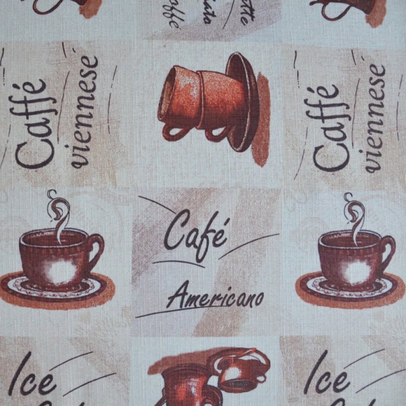 Teflonový ubrus tisk Café - Vyber rozmer: 75x75