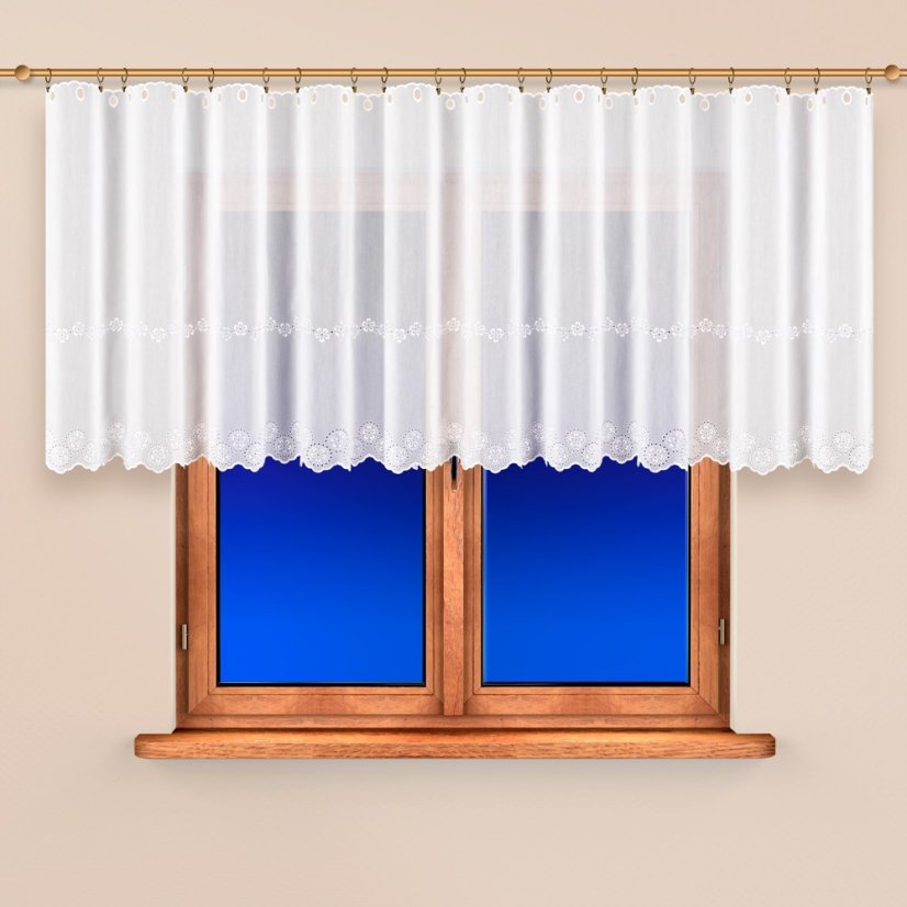 Vitrážová záclona Diwers - Vyber výšku ↕ (cm): 90, Vyber šití: bez obšití