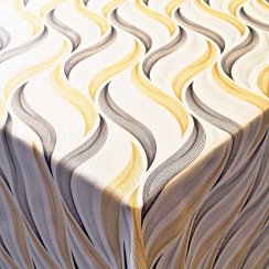 PVC ubrusovina - Vlny - zlaté