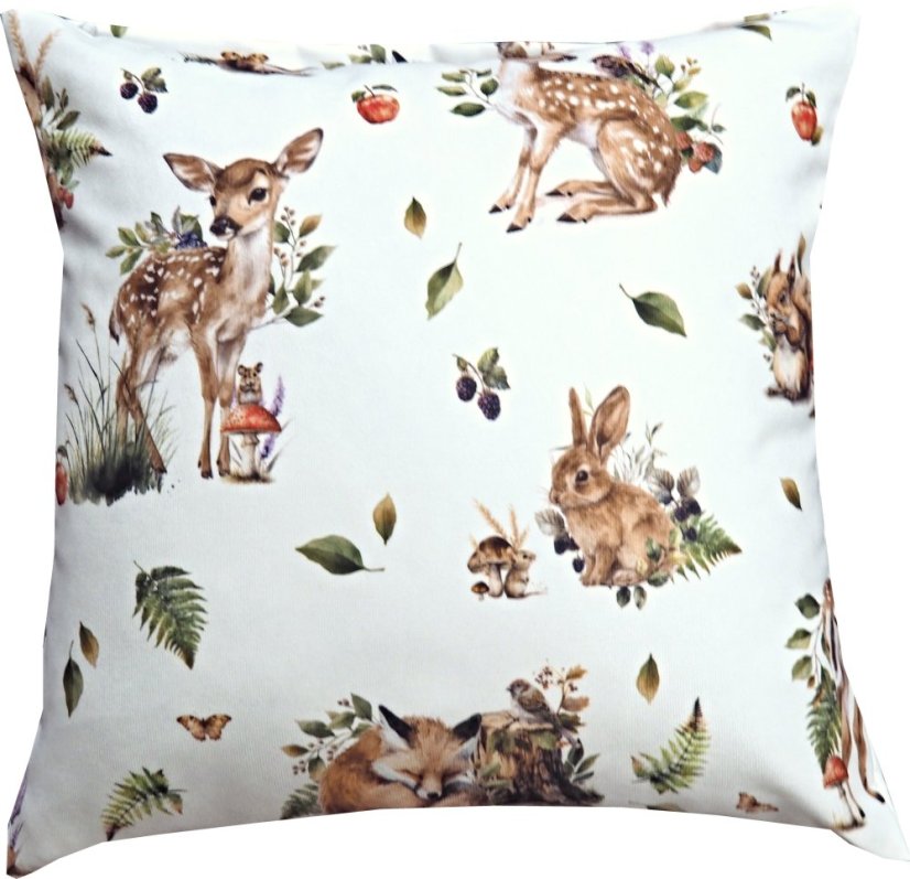 Povlak na polštářek Lesní zvířátka - Rozměr polštářku: 40x40