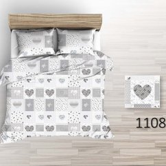 Povlečení krep Srdcový patchwork
