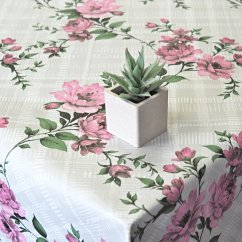 PVC ubrusovina - Květy na káru