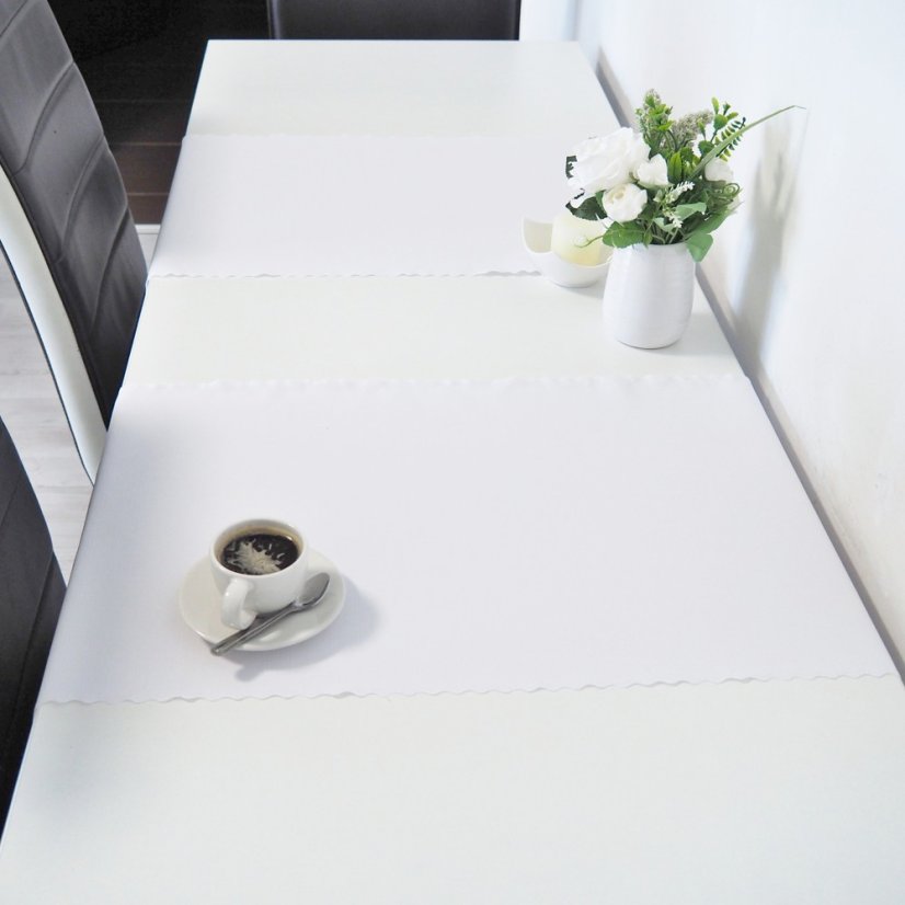 Teflonová šála v metráži - 3018 - bílá - Šíře materiálu ↔ (cm): 38, Vyber okraje: pouze střih