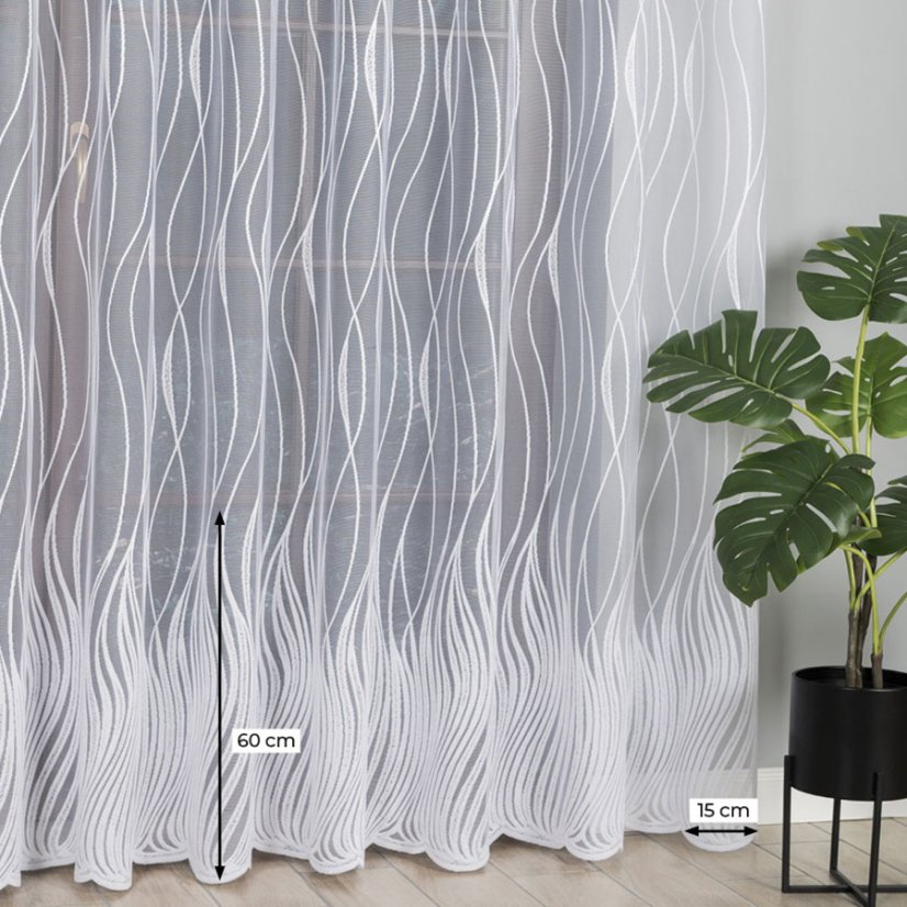 Záclona Adriana - Vyber výšku ↕ (cm): 155, Vyber šitie: bez obšití