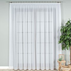 Hladký bílý voál LUX s olůvkem - 330 cm