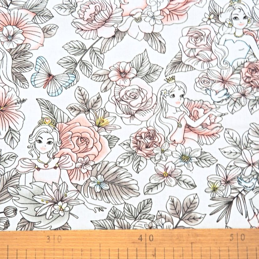 Hladká bavlna - Princezné - Šírka materiálu ↔ (cm): 160