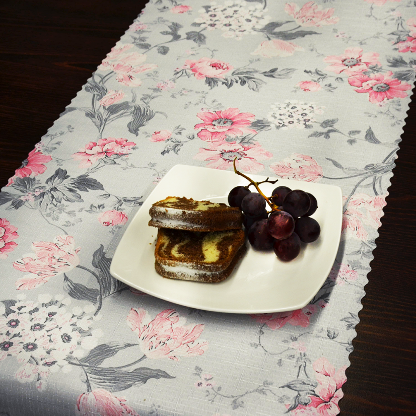 Ubrusová šála v metráži Sweet Rose - Šíře materiálu ↔ (cm): 38, Vyber okraje: pouze střih