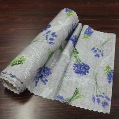 Ubrusová šála v metráži Levandule nápis