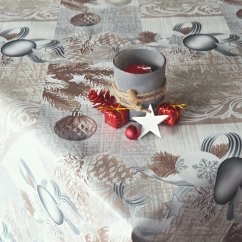 Vianočné PVC obrusovina - Banky