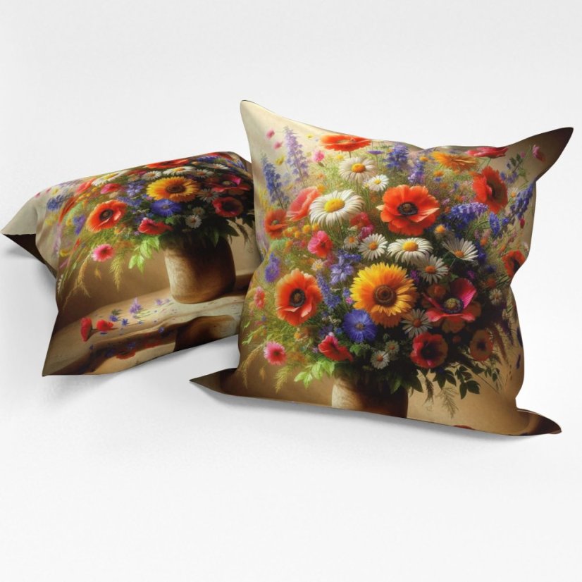 Obliečka na vankúšik Kvety vo váze