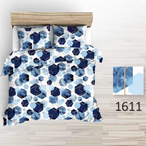 Obliečky krep Noemi - modré - Rozměr povlečení: 140x200+70x90