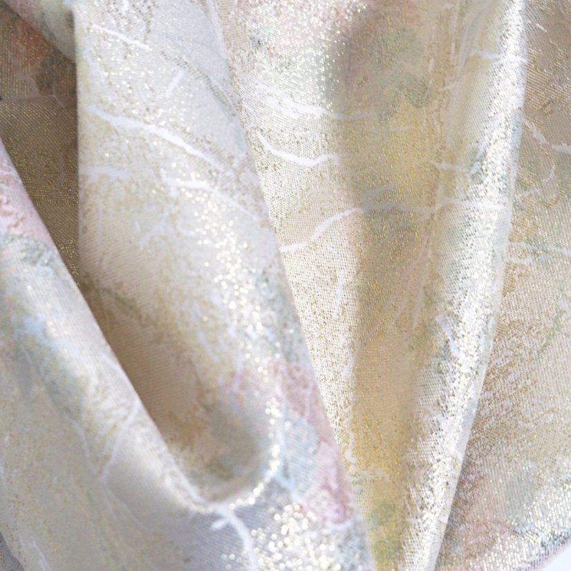 Vánoční běhoun v metráži - Poinsettia se jmelím - Šíře materiálu ↔ (cm): 38, Vyber okraje: pouze střih