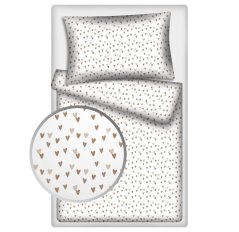 Povlečení hladká bavlna LUX - Hnědá srdce