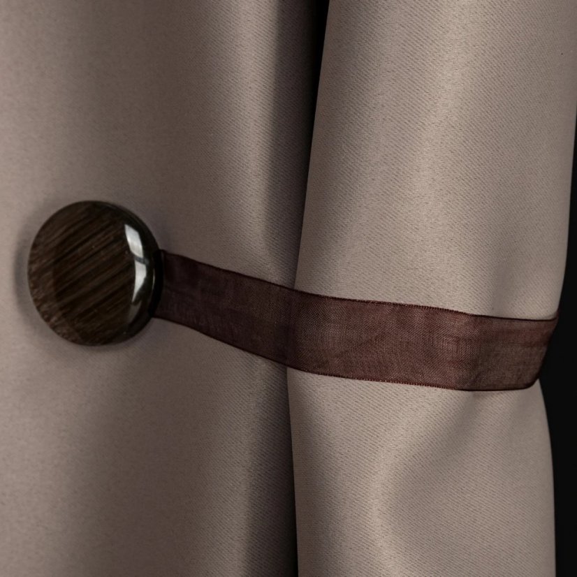 Magnetická spona na závěsy - hnědá