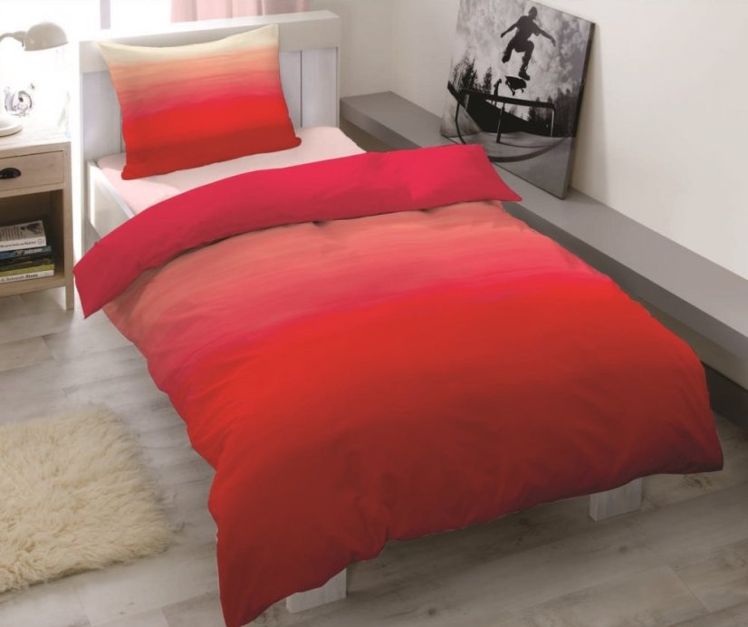Povlečení bavlněný satén Red luxury - Rozměr povlečení: 140x200+70x90