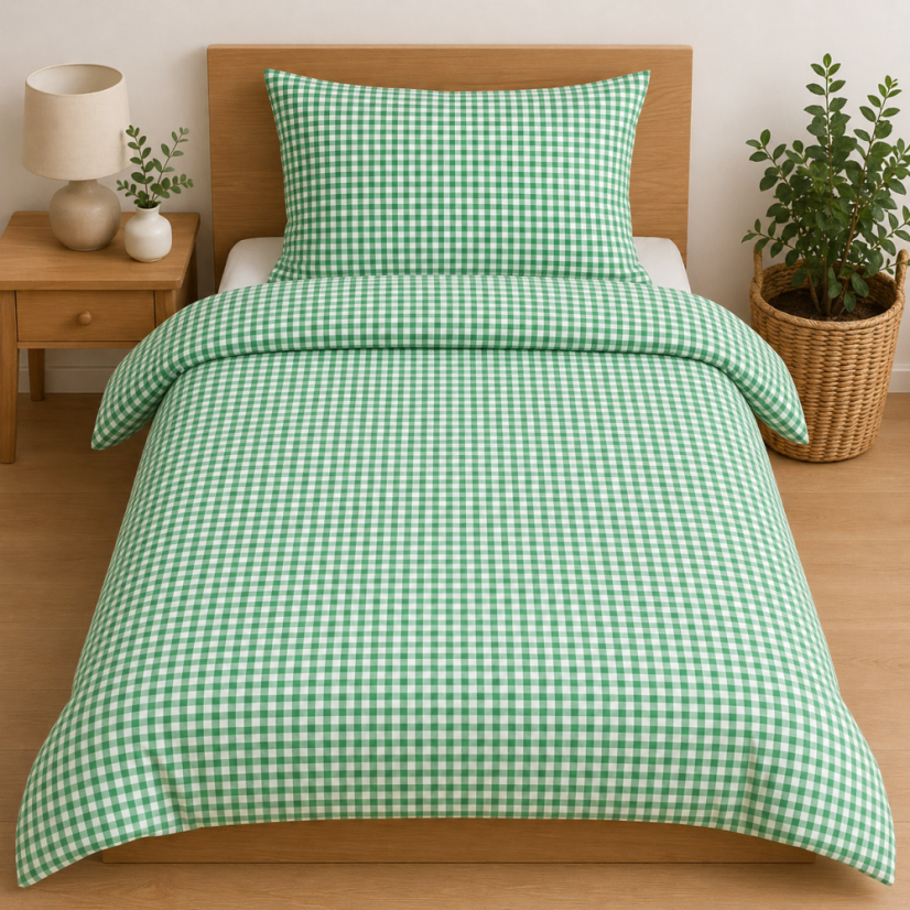 Kanafasové obliečky - tmavo zelená 0,5 cm - Rozmer obliečky: 140x200+70x90