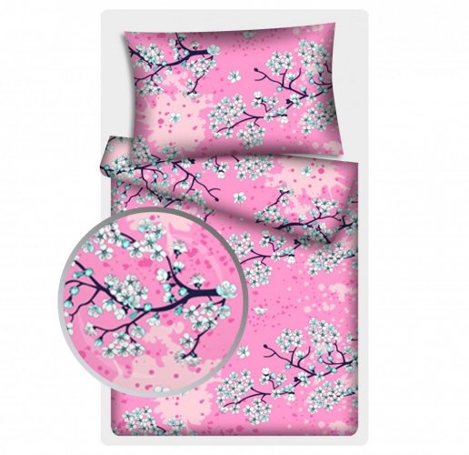 Povlečení hladká bavlna LUX - Třešňový květ - růžové - Rozměr povlečení: 140x200+70x90