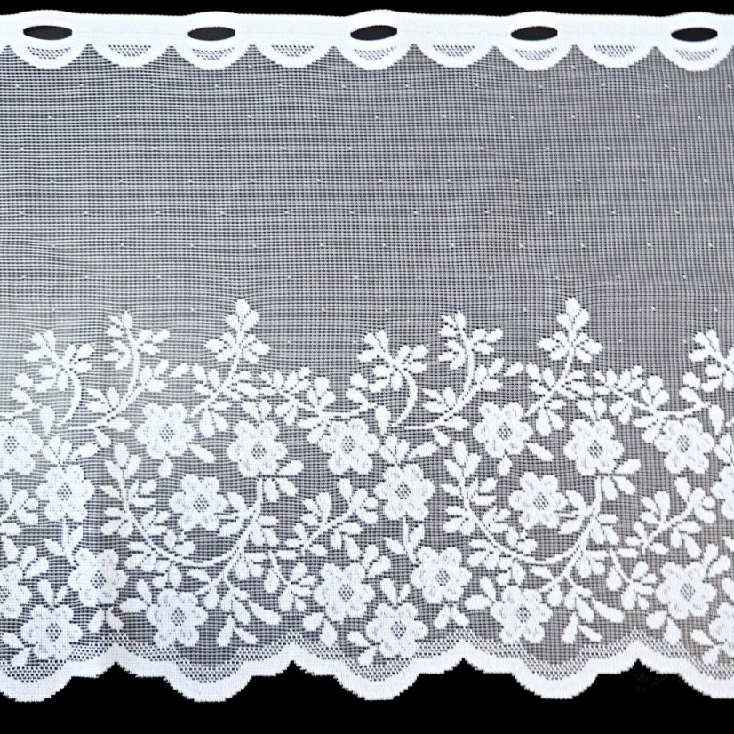 Vitrážová záclona Adleta 2 - Vyber výšku ↕ (cm): 40, Vyber šití: bez obšití