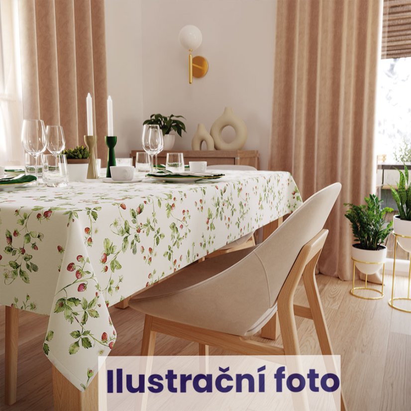 Dekoračná látka Jahody - Šírka materiálu ↔ (cm): 160, Vyber šitie: bez obšití