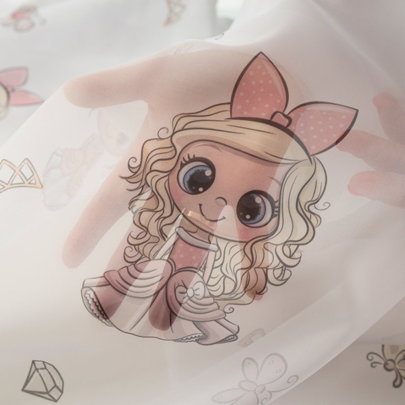 Dětský voál Princezničky - Vyber výšku ↕ (cm): 157, Vyber šití: bez obšití