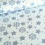 Vánoční látka na ubrusy - Hvězdičky a vločky – bílo/šedá - Šíře materiálu (cm): 160