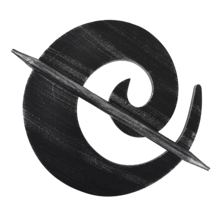 Dekorační spona šnek - černo/stříbrná