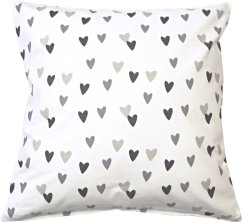 Povlak na polštářek Šedá srdce