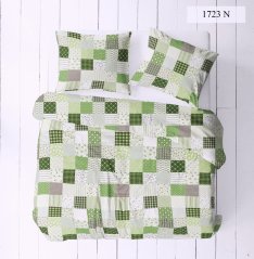 Povlečení krep Patchwork - zelené
