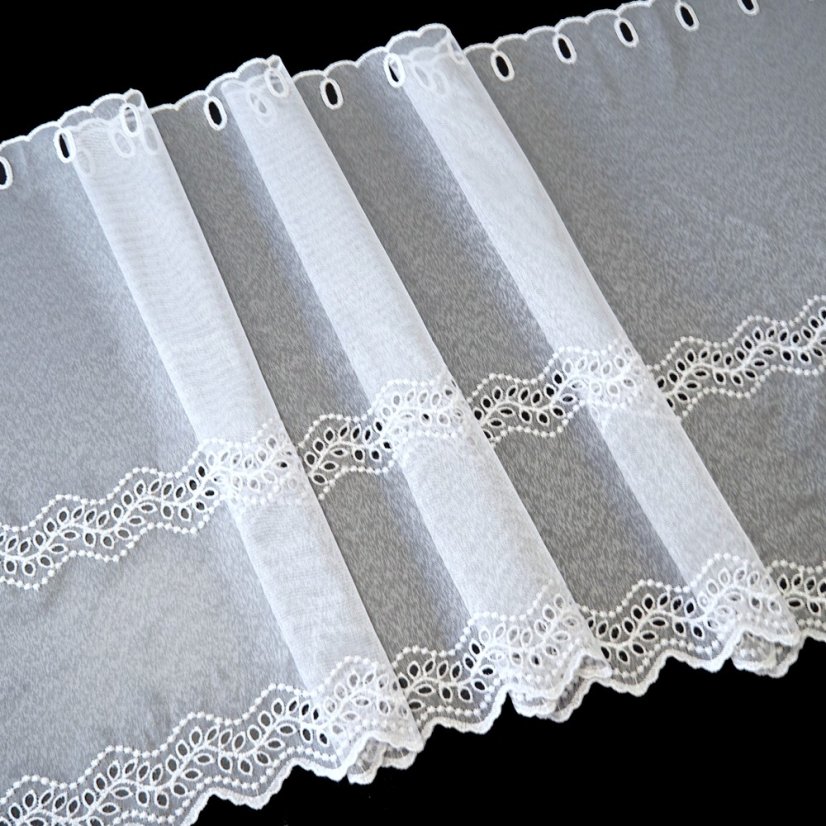 Vitrážová záclona Gizela - Vyber výšku ↕ (cm): 50, Vyber šití: bez obšití