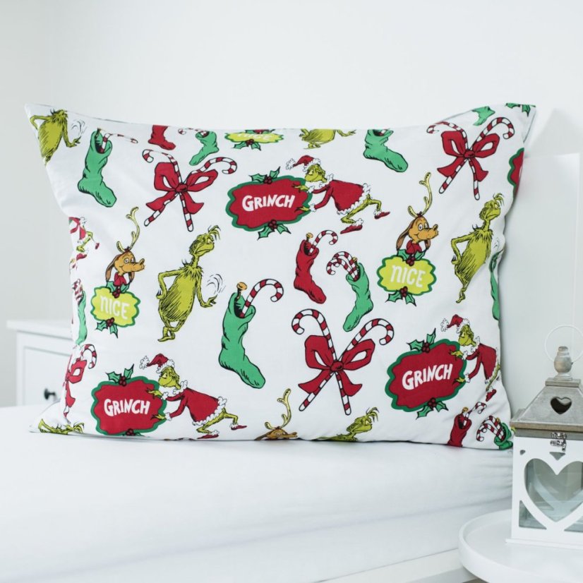 Povlečení hladká bavlna - Grinch - Rozmer obliečky: 140x200+70x90