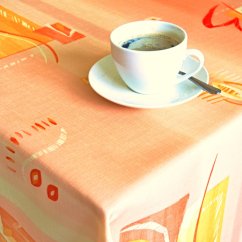 Teflonový ubrus tisk Kamila - oranžový