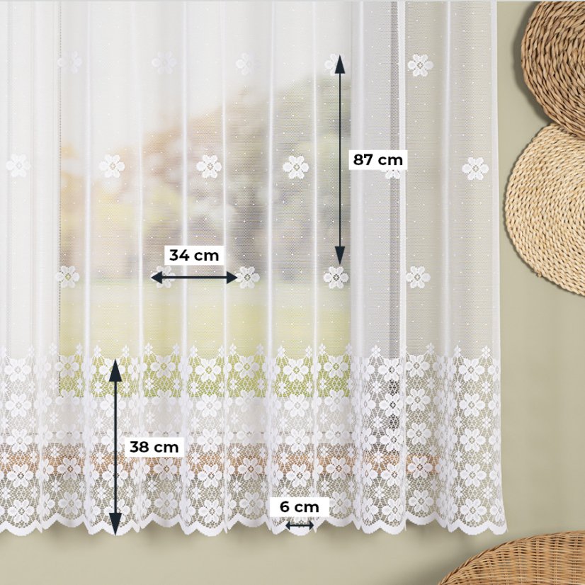 Záclona Johana - Vyber výšku ↕ (cm): 110, Vyber šití: bez obšití