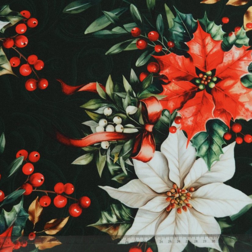 Ubrusy a běhouny Vánoční růže - zelené